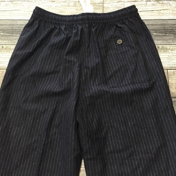 J crew tollegno 1900 wool stripe pants women’s 4 (Inseam 28) navy drawstring - Picture 8 of 13